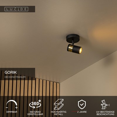 Lucide GORIK - Deckenstrahler - 1xGU10 - Schwarz